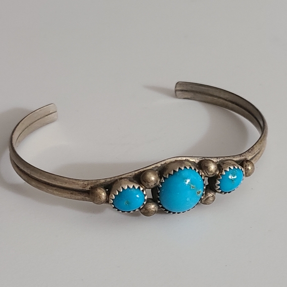 Vintage navajo Patrick Yazzie PY turquoise sterling silver 11g estate native NA - Picture 7 of 16